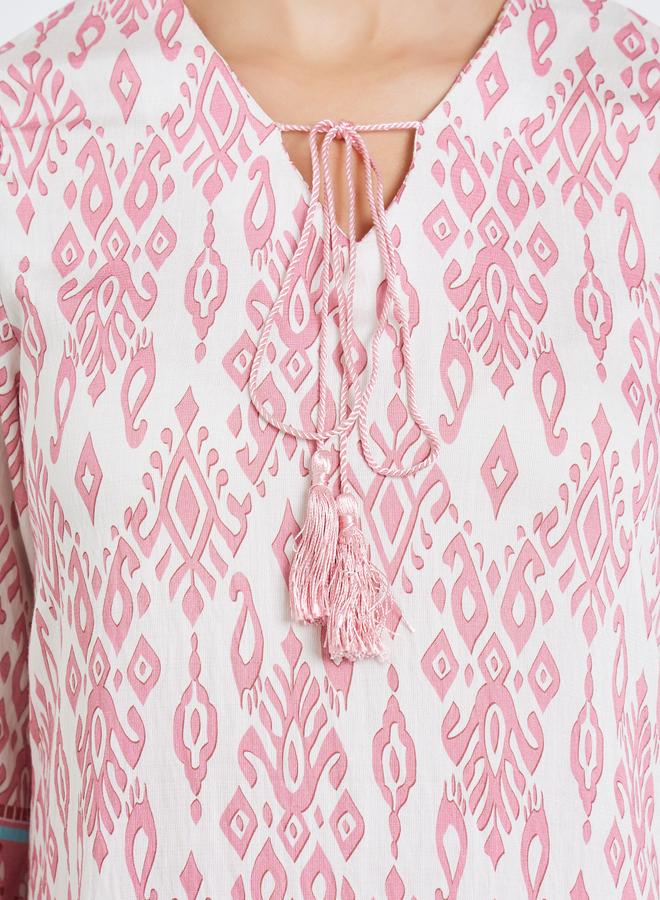 Amirah Women Pink All-Over Print A-Line Jalabiya - Image 3